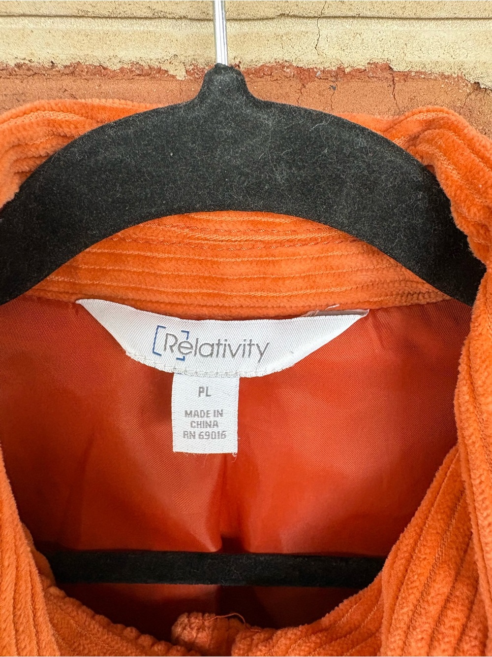 Women's Burnt Orange Wide Corduroy Button Jacket - Picture 3 of 9